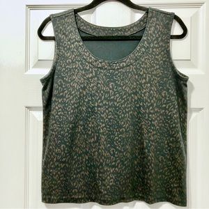 ⭐️2/$20⭐️ Weekenders animal print tank top-black w/brown leopard spots, size L